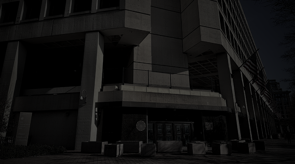 Exterior entrace to the J. Edgar Hoover building in Washington, D.C.